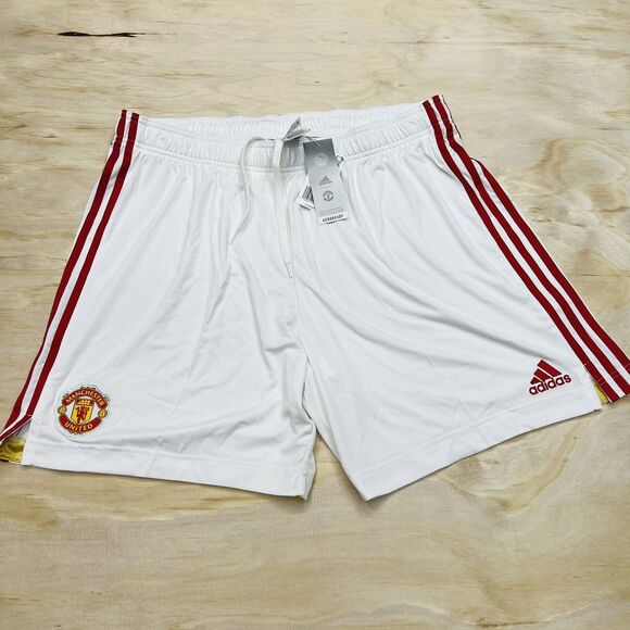 NEW Manchester United adidas Home AEROREADY Shorts 2XL White Mens - Picture 2 of 9